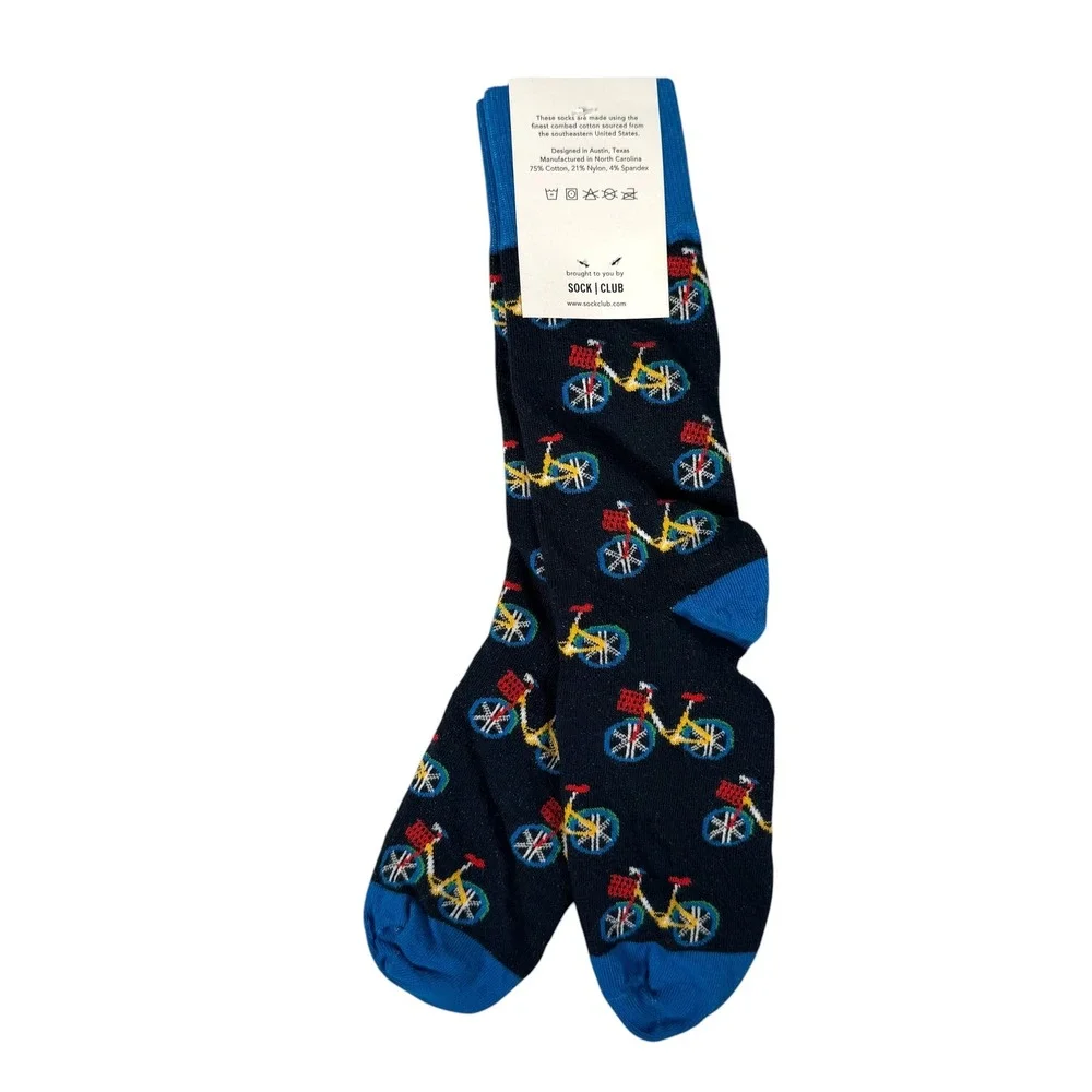 Google Official Merch Shop Bicycle Crew Socks Navy Blue Sock Club Made USA NEW